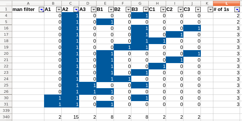 lamp 2 combinations with A2 down